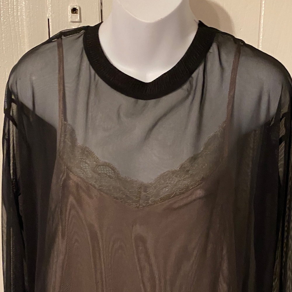 Elegant Sheer Black Blouse Zara